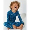 Monaco Blue Bamboo Kids Pajamas, Blue - Pajamas - 2