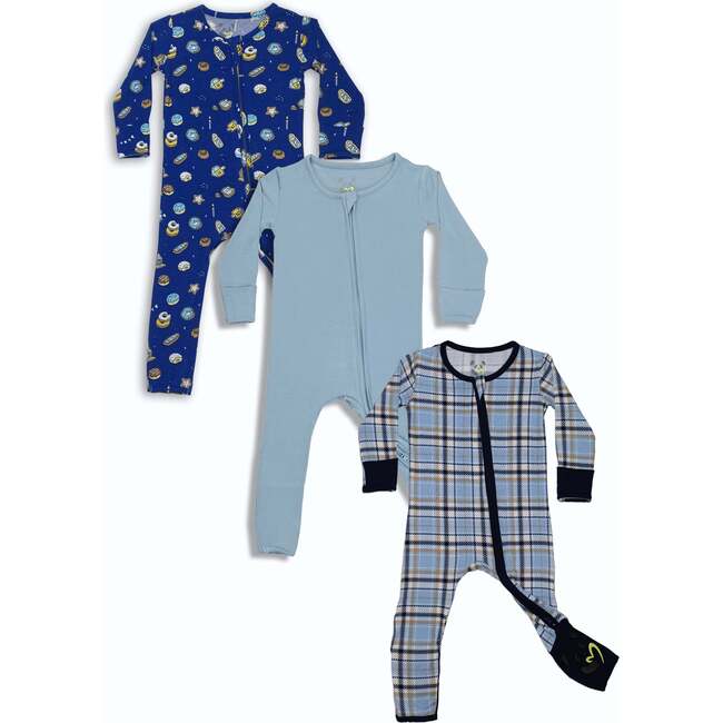 Hanukkah Bundle - Bamboo Convertible Footies, Blue