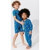 Monaco Blue Bamboo Kids Pajama Short Set, Blue - Pajamas - 7