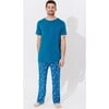 Monaco Blue Bamboo Men's Pajama Set, Blue - Pajamas - 5