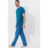 Monaco Blue Bamboo Men's Pajama Set, Blue - Pajamas - 6