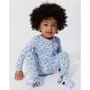 Milk and Cookies Blue Bamboo Convertible Footie, Blue - Footie Pajamas - 6