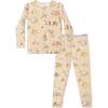 Foodie Cats Bamboo Kids Pajamas, Yellow - Pajamas - 1 - thumbnail