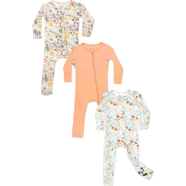 Flower Bliss Bundle - Bamboo Convertible Footies, Multi