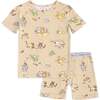 Foodie Cats Bamboo Kids Pajama Short Set, Yellow - Pajamas - 1 - thumbnail