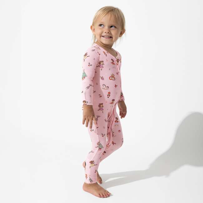 Nutcracker Pink Bamboo Convertible Footie, Pink - Footie Pajamas - 4