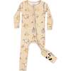 Foodie Cats Bamboo Convertible Footie, Yellow - Footie Pajamas - 1 - thumbnail