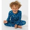 Monaco Blue Bamboo Kids Pajamas, Blue - Pajamas - 5