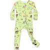 Farm Animals Bamboo Convertible Footie, Green - Footie Pajamas - 1 - thumbnail