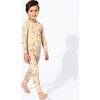 Foodie Cats Bamboo Kids Pajamas, Yellow - Pajamas - 3