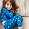 Monaco Blue Bamboo Kids Pajamas, Blue - Pajamas - 7