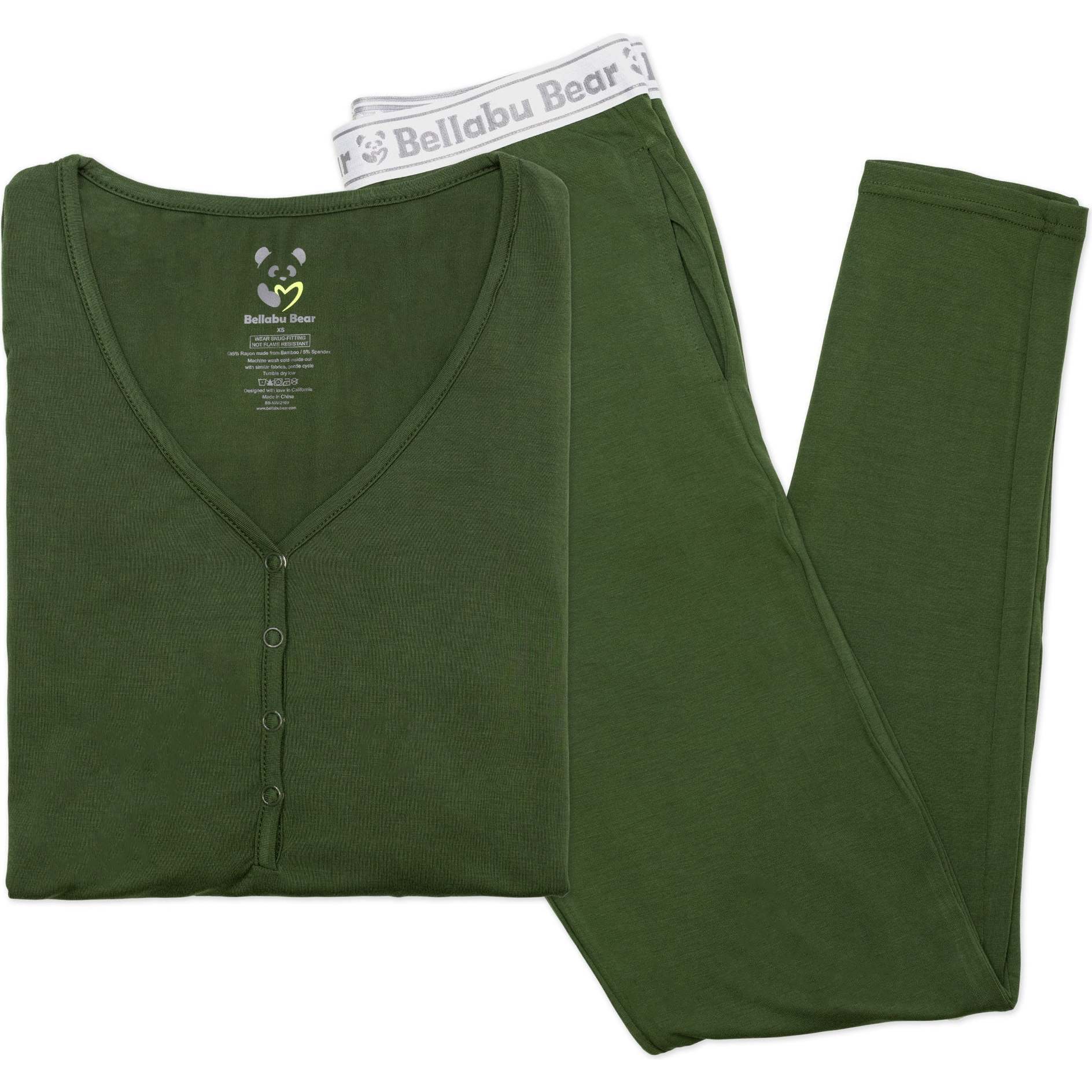 Evergreen Bamboo Women's Pajama Set, Green - Pajamas - 1