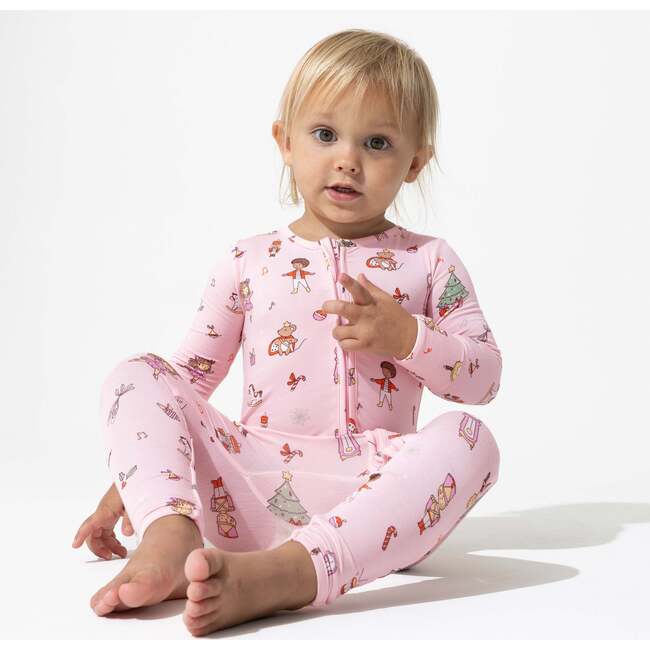 Nutcracker Pink Bamboo Convertible Footie, Pink - Footie Pajamas - 6