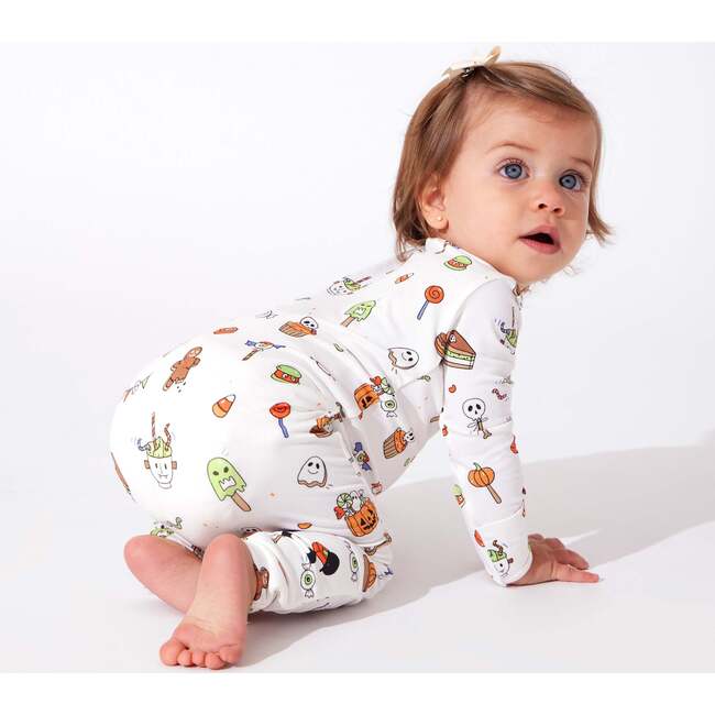 Halloween Treats Bamboo Convertible Footie, White - Footie Pajamas - 4