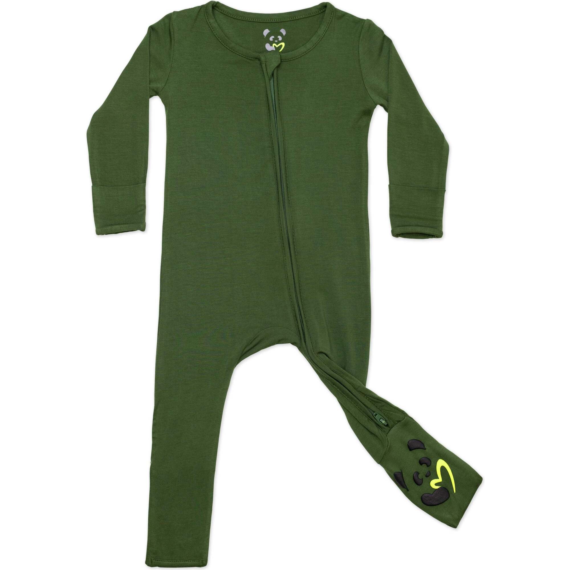 Evergreen Bamboo Convertible Footie, Green - Footie Pajamas - 1