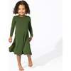 Evergreen Bamboo Girls' Long Sleeve Dress, Green - Dresses - 2