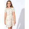 Fall Floral Bamboo Girls' Short Sleeve Dress, Florals - Dresses - 2