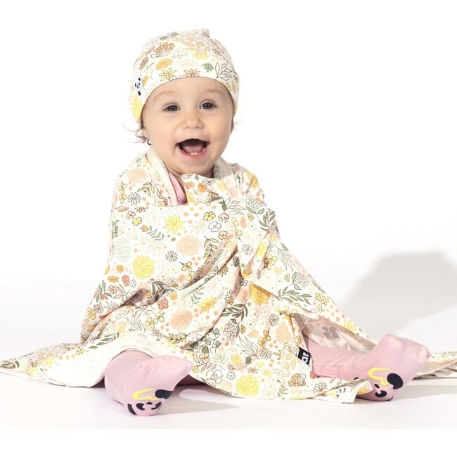 Fall Floral Bamboo Swaddle & Beanie Set, Florals - Swaddles - 4