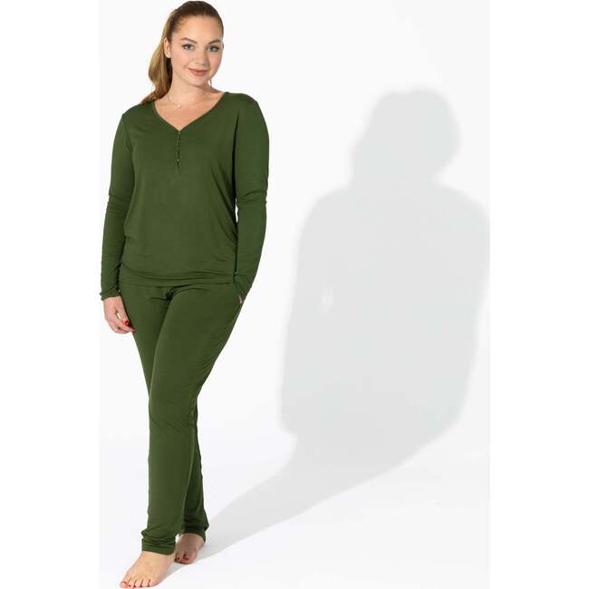 Evergreen Bamboo Women's Pajama Set, Green - Pajamas - 3