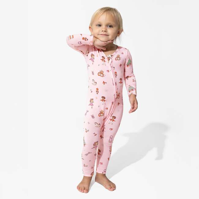 Nutcracker Pink Bamboo Convertible Footie, Pink - Footie Pajamas - 7