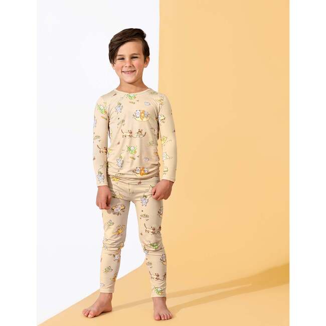 Foodie Cats Bamboo Kids Pajamas, Yellow - Pajamas - 6