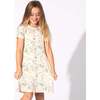 Fall Floral Bamboo Girls' Short Sleeve Dress, Florals - Dresses - 3