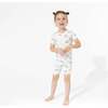 Grey Rainbows Bamboo Kids Pajama Short Set, White - Pajamas - 4