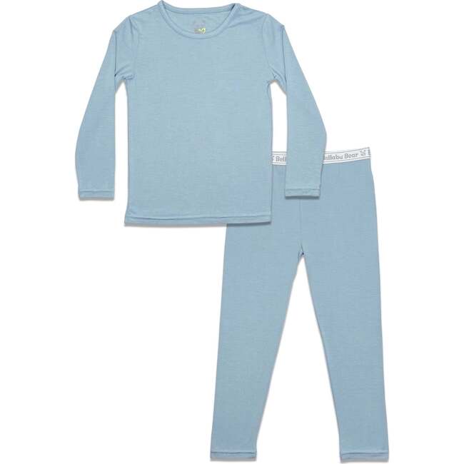 Oasis Teal Bamboo Kids Pajamas, Blue