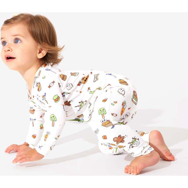 Halloween Treats Bamboo Convertible Footie, White - Footie Pajamas - 6