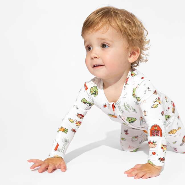 Fall Vibes Bamboo Convertible Footie, White - Footie Pajamas - 4