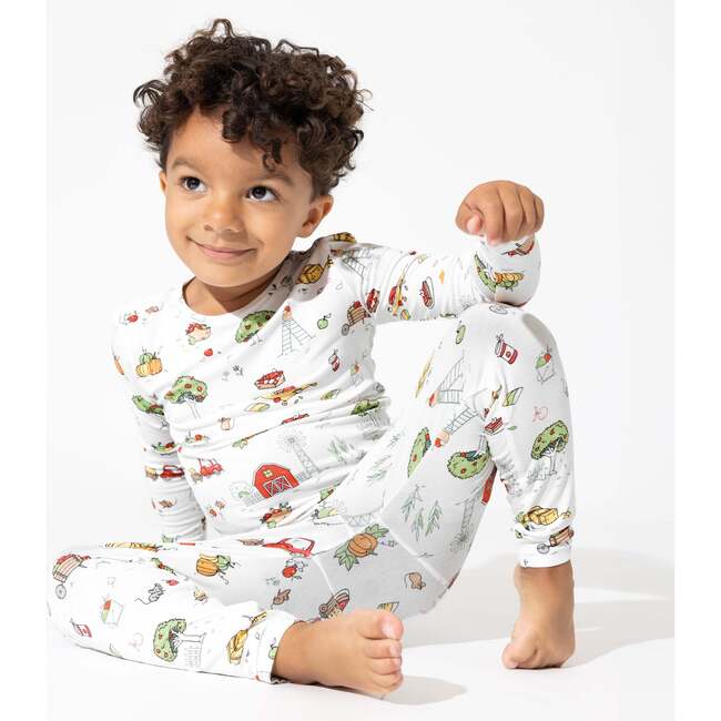 Fall Vibes Bamboo Kids Pajamas, White - Pajamas - 6