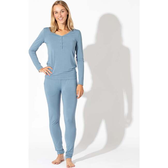 Oasis Teal Bamboo Women's Pajama Set, Blue - Pajamas - 2