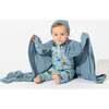 Oasis Teal Bamboo Swaddle & Beanie Set, Blue - Swaddles - 2