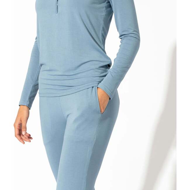 Oasis Teal Bamboo Women's Pajama Set, Blue - Pajamas - 3