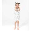 Grey Rainbows Bamboo Kids Pajama Short Set, White - Pajamas - 5