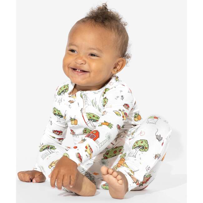 Fall Vibes Bamboo Convertible Footie, White - Footie Pajamas - 5