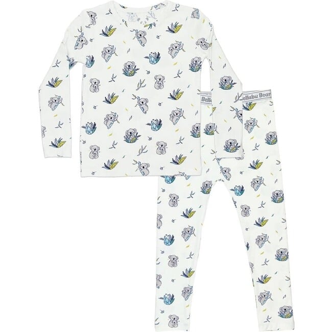 Koala Bamboo Kids Pajamas, White