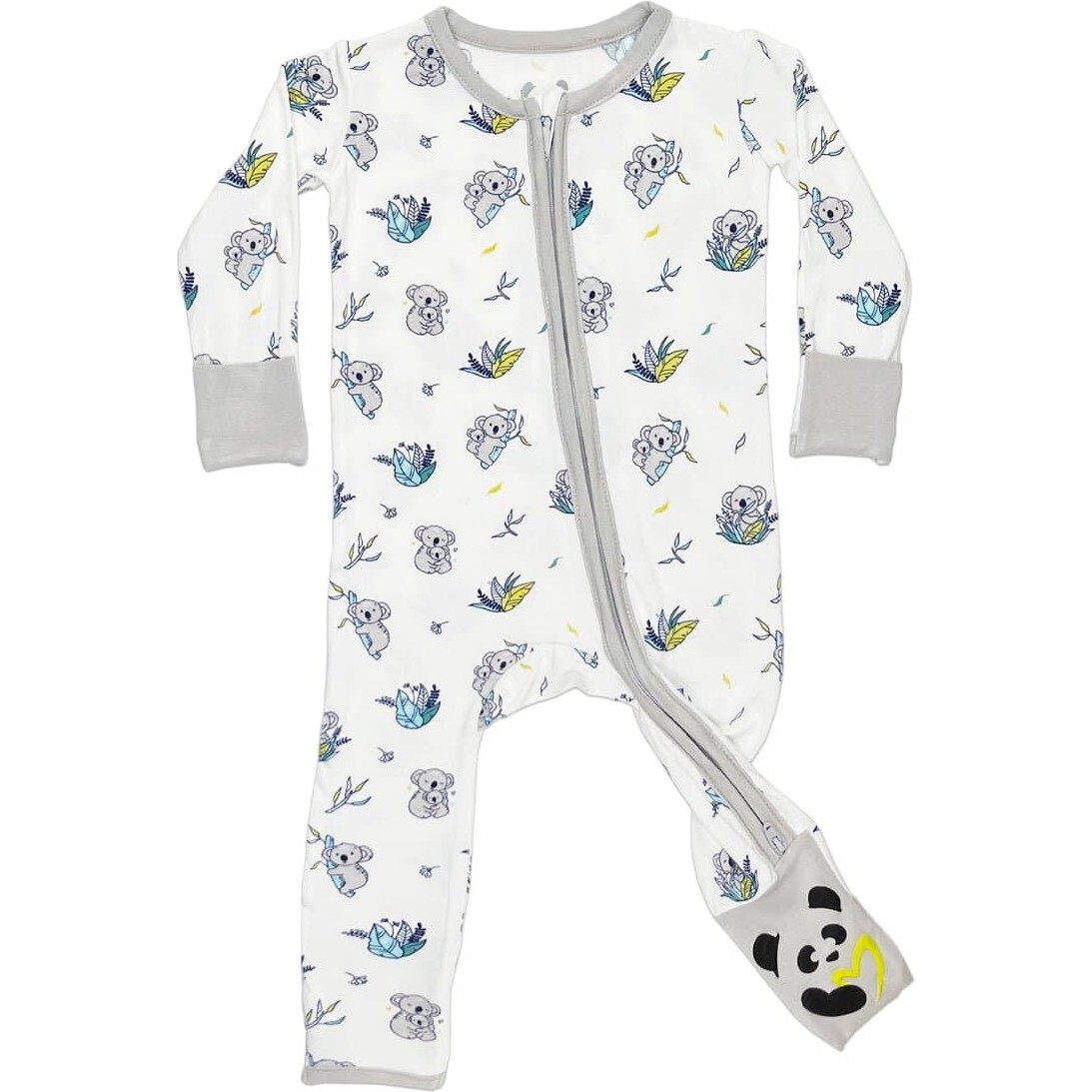 Koala Bamboo Convertible Footie, White - Footie Pajamas - 1