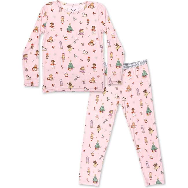 Nutcracker Pink Bamboo Kids Pajamas, Pink