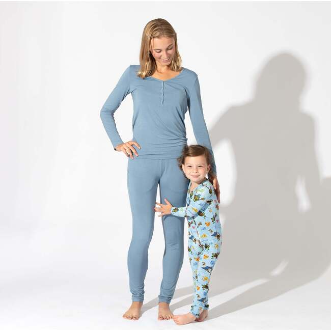 Oasis Teal Bamboo Women's Pajama Set, Blue - Pajamas - 4