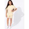 Oat Bamboo Blend Kid's Oversized Tee & Biker Short Set, Beige - Mixed Apparel Set - 2