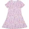 Enchanted Unicorn Bamboo Girls' Short Sleeve Dress, Purple - Dresses - 1 - thumbnail