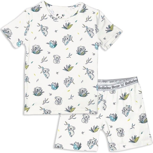 Koala Bamboo Kids Pajama Short Set, White