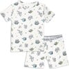 Koala Bamboo Kids Pajama Short Set, White - Pajamas - 1 - thumbnail