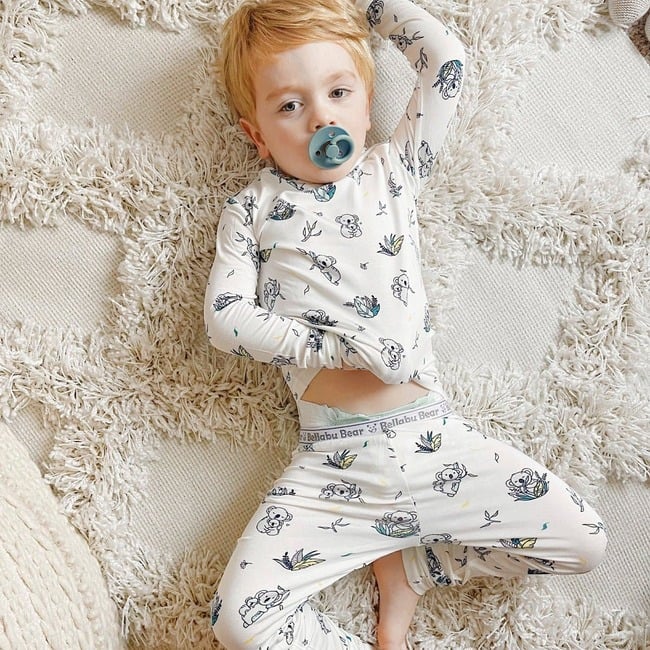 Koala Bamboo Kids Pajamas, White - Pajamas - 3