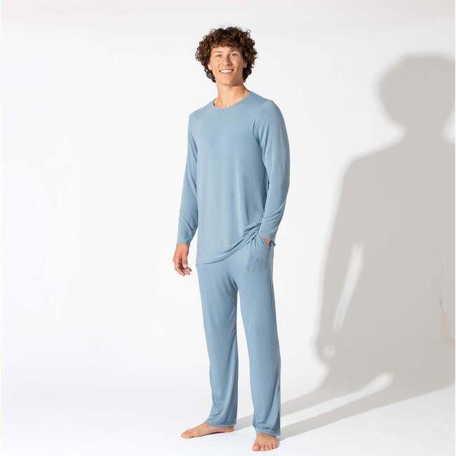 Oasis Teal Bamboo Men's Pajama Set, Blue - Pajamas - 2
