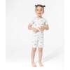 Grey Rainbows Bamboo Kids Pajama Short Set, White - Pajamas - 7