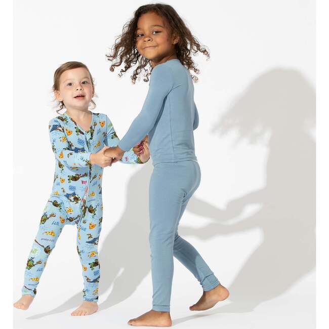 Oasis Teal Bamboo Kids Pajamas, Blue - Pajamas - 6