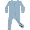 Oasis Teal Bamboo Convertible Footie, Blue - Footie Pajamas - 1 - thumbnail