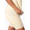 Oat Bamboo Blend Women's Oversized Tee & Biker Shorts Set, Beige - Mixed Apparel Set - 3